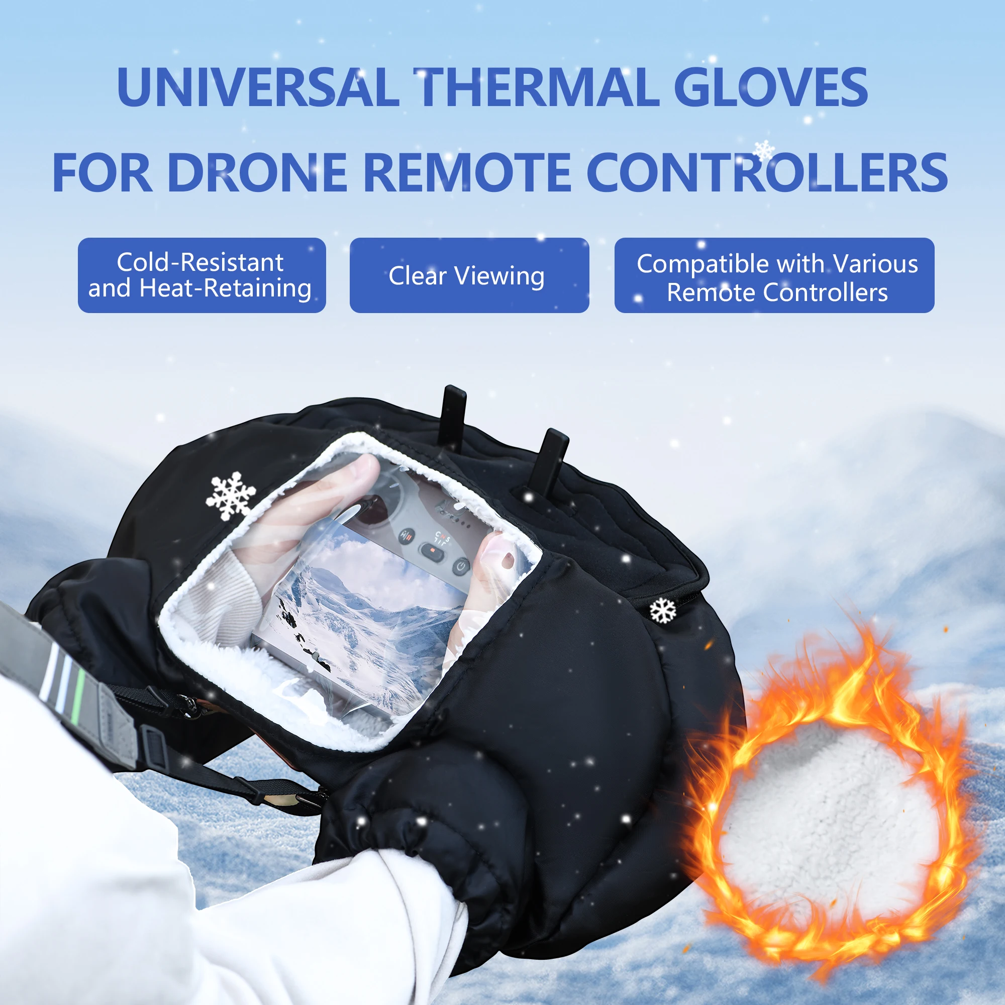 Dji Drone Mini 3 - Gants d'hiver chauds pour pilote de